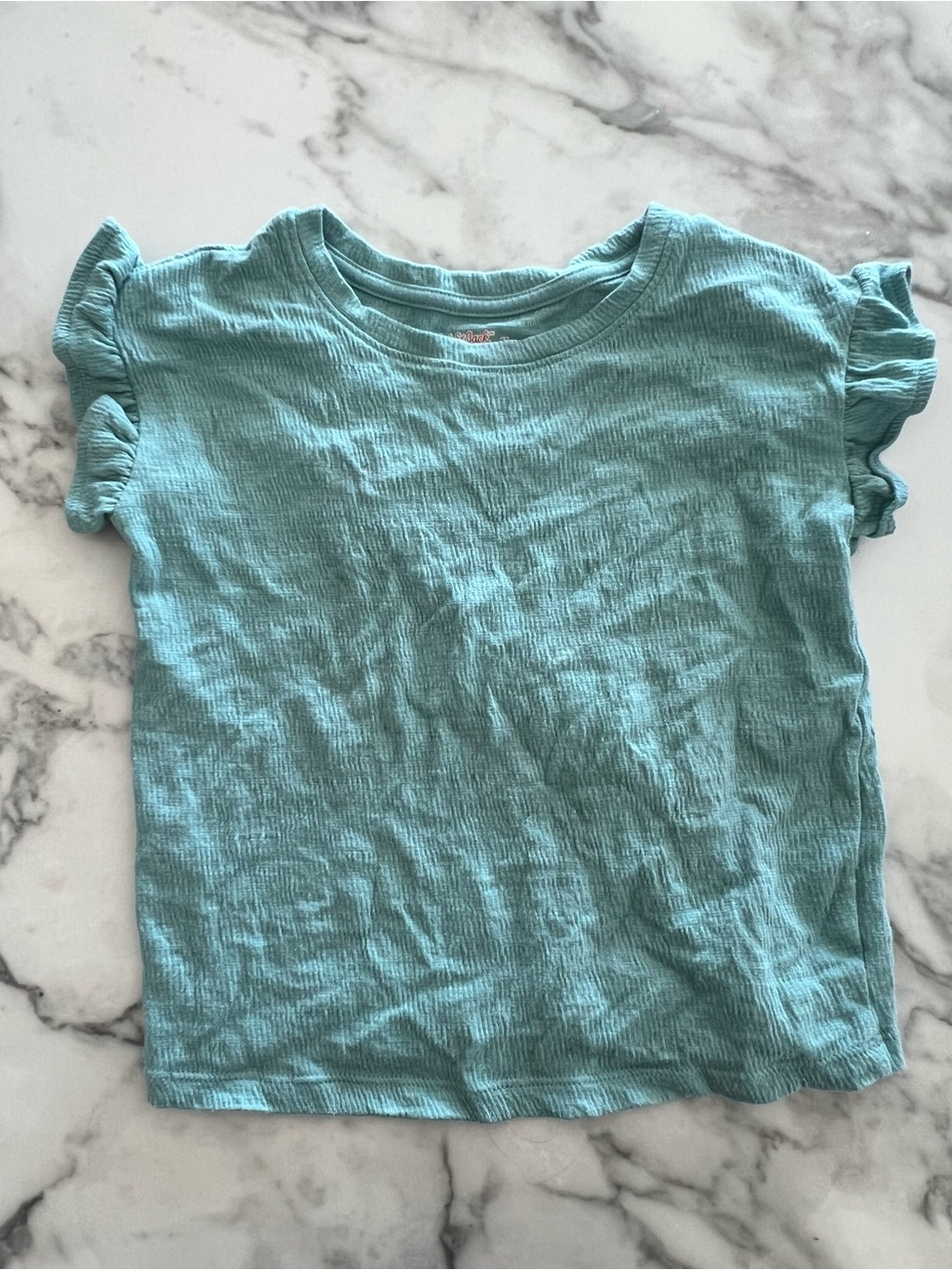New/cat &jack/Girls' Teal Short Sleeve Ruffle Tee
